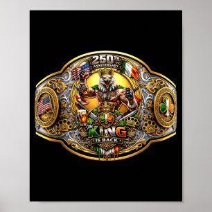 250. Jubiläums-Champ-Gürtel Patriotisch Irisch USA Poster