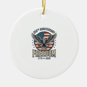 250. Jubiläums-Freiheits-Adler Patriotisch Vintage Keramik Ornament