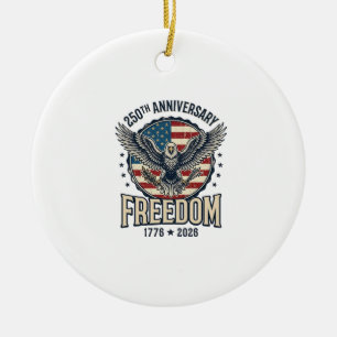 250. Jubiläums-Freiheits-Adler Patriotisch Vintage Keramik Ornament