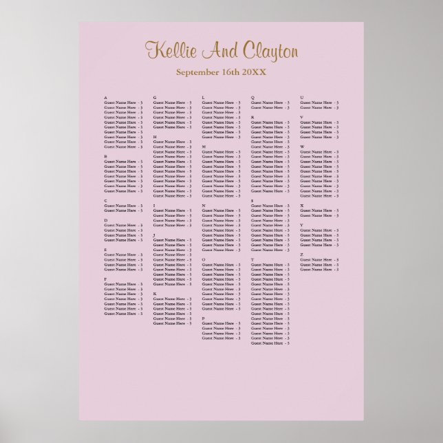 250+ Lila Einfaches Hochzeitsposter Poster (Vorne)