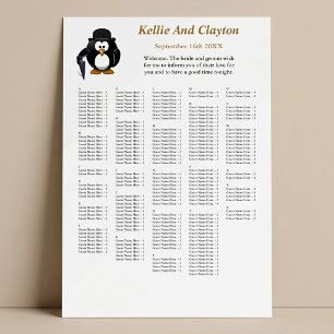250 Lustige Pinguin-Grüßer Hochzeit Sitzordnung Poster