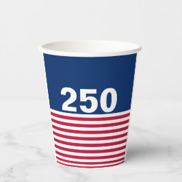 250 Red White and Blue USA Anniversary Pappbecher