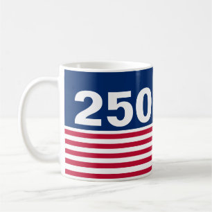250 Rot Weiß Blau USA-Jubiläum Kaffeetasse