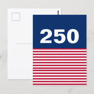 250 Rot Weiß Blau USA-Jubiläum Postkarte