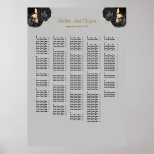 250 Schwarz-Gold-Hochzeitskarte Poster