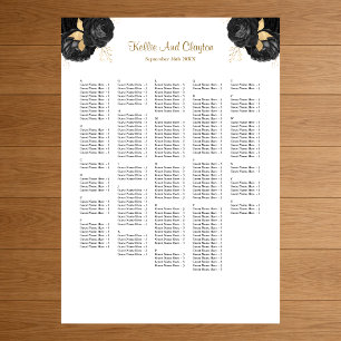 250 Schwarz-Gold-Hochzeitskarte Poster