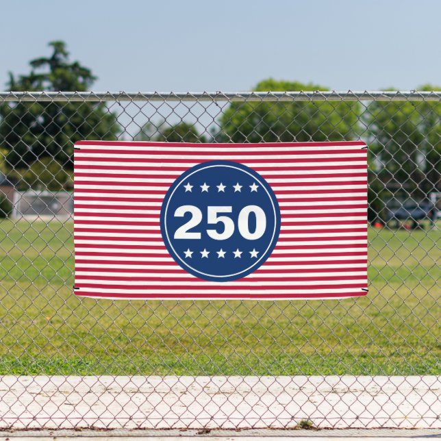 250 Stars and Stripes Red White and Blue Patriotic Banner (Insitu)