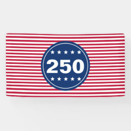 250 Stars and Stripes Red White and Blue Patriotic Banner