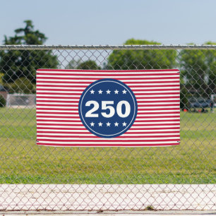250 Sterne und Streifen Rot Weiß und Blau Patrioti Banner