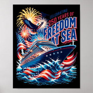 250. Unabhängigkeitstag Matching USA Kreuzfahrt Sq Poster