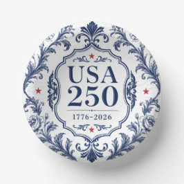 250 USA Florale Papierplatte Pappteller