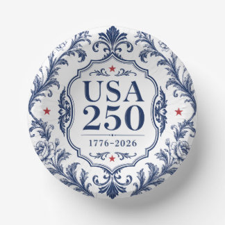 250 USA Florale Papierplatte Pappteller