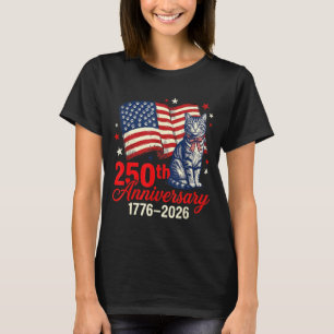 250. USA-Jubiläum 1776-2026 patriotische Katze T-Shirt