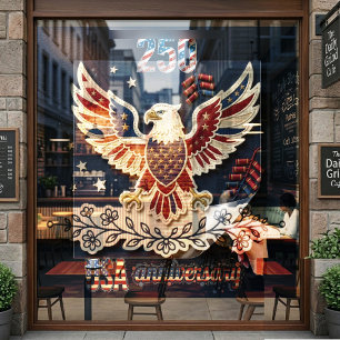 250 USA-Jubiläum Majestätischer Adler Elfenbein Pa Fensteraufkleber