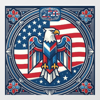 250 USA-Jubiläum Patrioten-Adler Stern & Streifen Fensteraufkleber