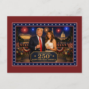 250 USA Trump Melania Halb-Quinquennale 1776 Postkarte