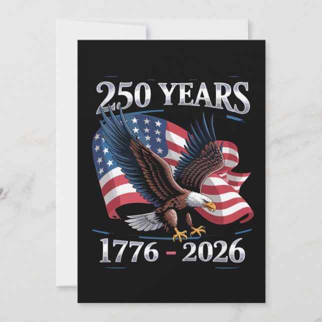 250 Years 4th Of July Eagle USA Flag 1776 2026 Ankündigung (Vorderseite)