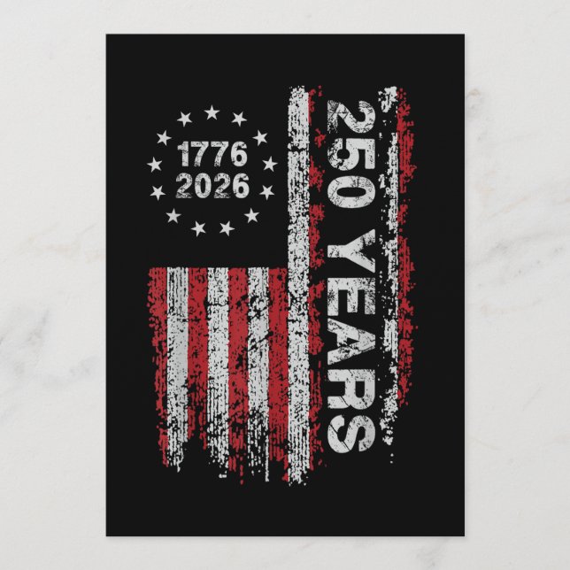 250 Years America Anniversary 250th Independence  Einladung (Vorderseite)