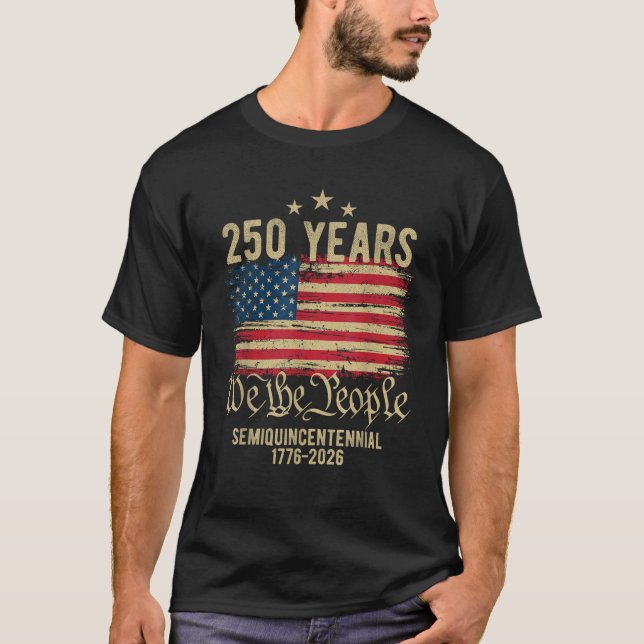 250 Years American Flag 250th Anniversary USA  T-Shirt (Vorderseite)