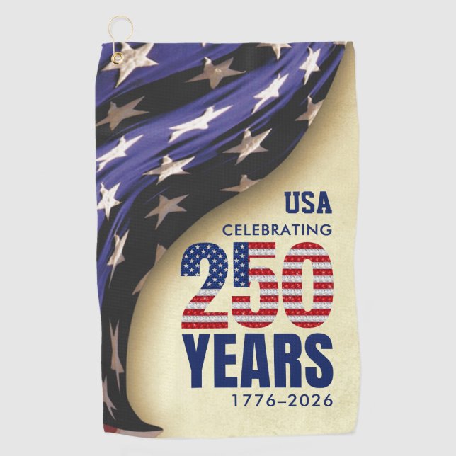 250 Years American Independence Birthday Golfhandtuch (Vorderseite)