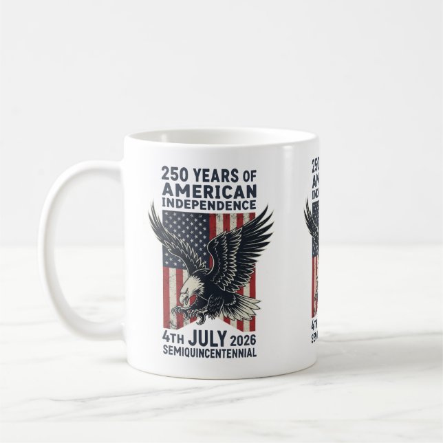 250 Years American Independence Patriotic Eagle Kaffeetasse (Links)