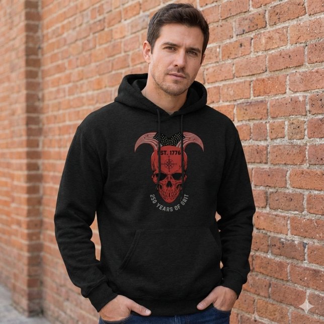 250 Years of American Grit Red Skull Hoodie (Von Creator hochgeladen)