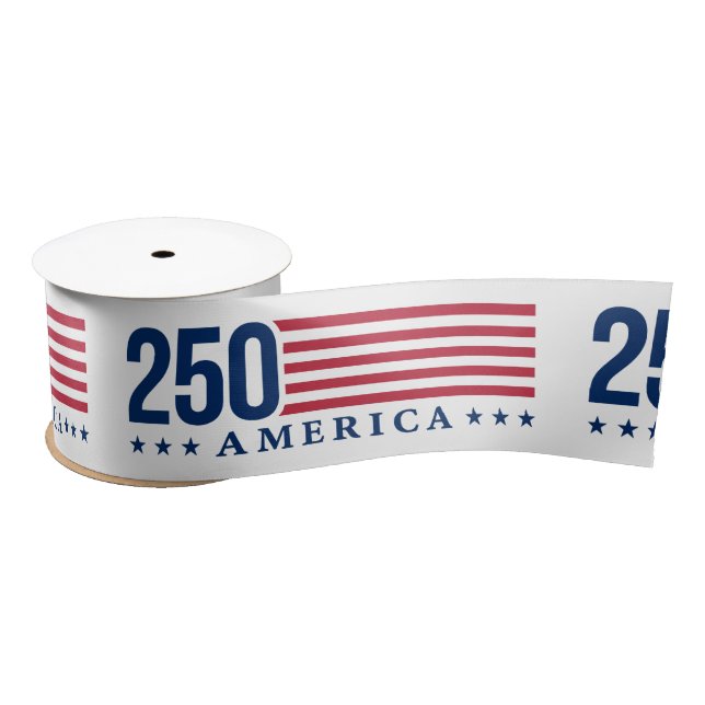 250 Years of American Independence Patriotic  Satinband (Spule)