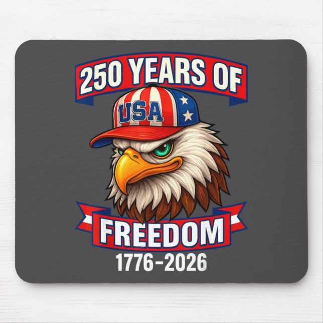250 Years Of Dom 1776 2026 Bald Eagle 250th Birthd Mousepad (Vorne)