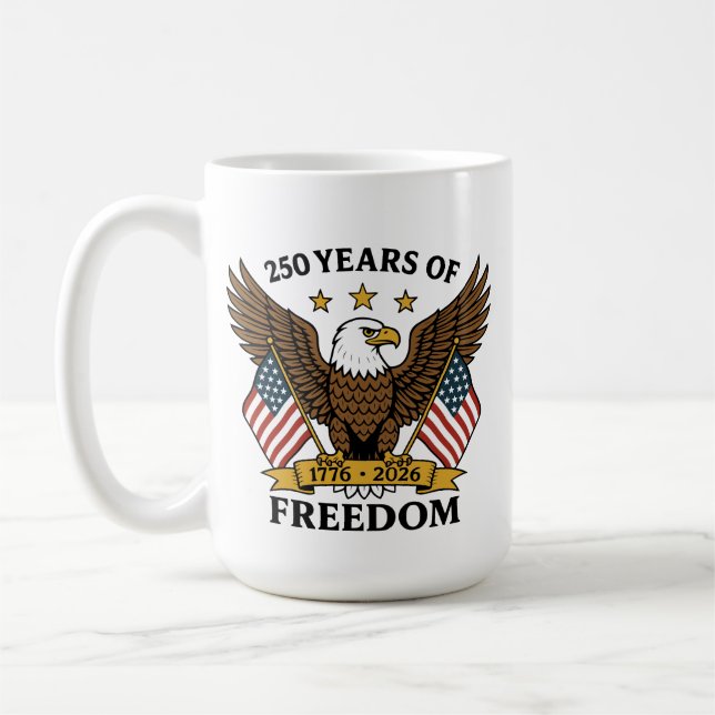 250 Years of Freedom America's Anniversary Kaffeetasse (Links)