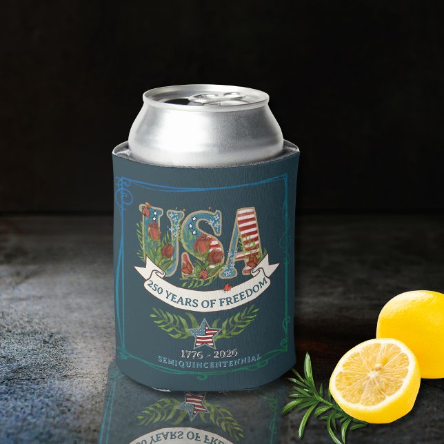 250 Years of Freedom Elegant Patriotic Blue Dosenkühler (250 Years of Freedom Elegant Patriotic Blue Can Cooler)