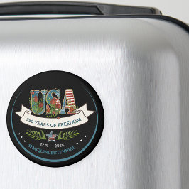 250 Years of Freedom Elegant Patriotic Botanical Magnet