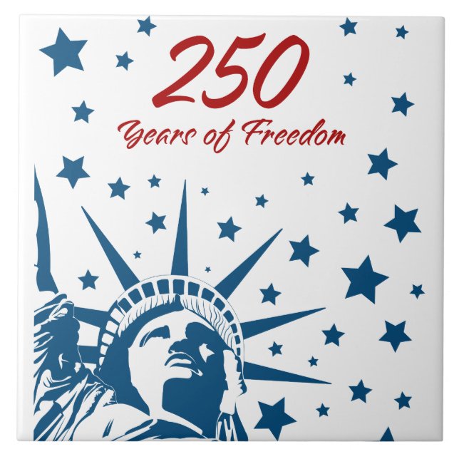 250 Years of Freedom Happy Birthday USA Patriotic  Fliese (Vorderseite)