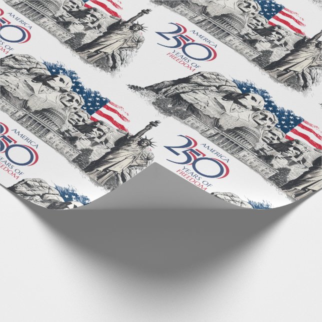 250 years of Freedom USA Independence Geschenkpapier (Ecke)