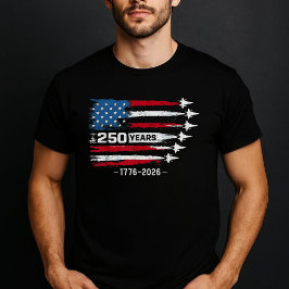 250 Years USA Jets Patriotic Red White Blue T-Shirt