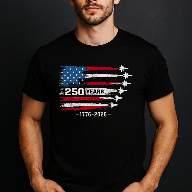 250 Years USA Jets Patriotic Red White Blue T-Shirt (Von Creator hochgeladen)