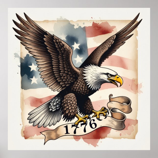 250th Anniversary Patriotic Bald Eagle 1776 Poster (Vorne)