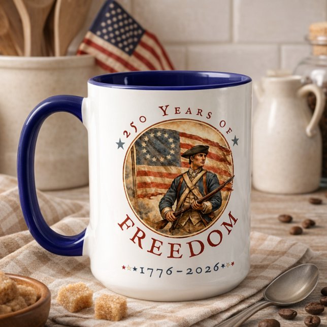 250th Anniversary Revolutionary Soldier Freedom Tasse (Von Creator hochgeladen)