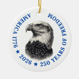 250th Anniversary USA 2026 Bald Eagle Keramik Ornament