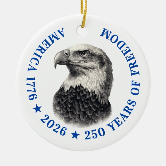 250th Anniversary USA 2026 Bald Eagle  Keramik Ornament (Vorne)