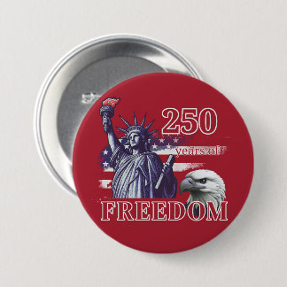 250th Anniversary USA Flag Liberty Eagle Freedom Button