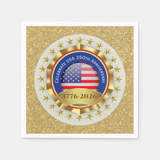 250th Anniversary USA Patriotic | 1776–2026 Serviette (Vorderseite)