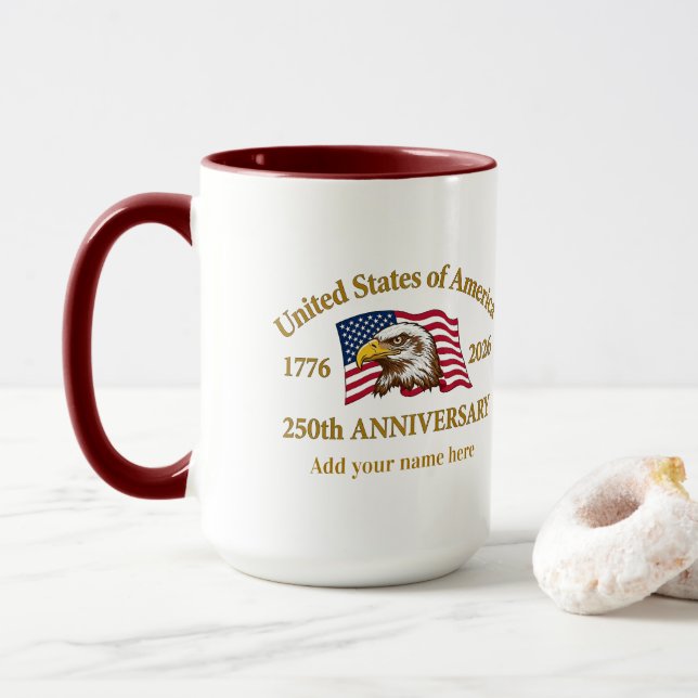 250th Anniversary USA Patriotic | 1776–2026 Tasse (Mit Donut)