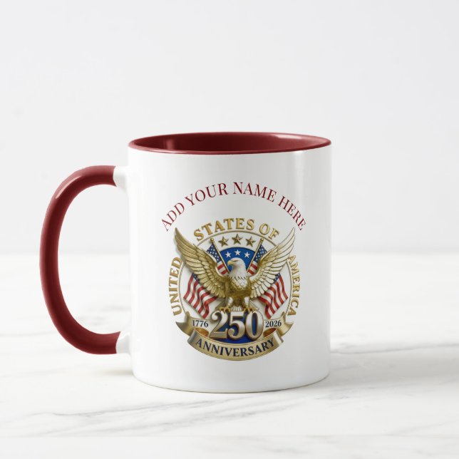 250th Anniversary USA Patriotic | 1776–2026 Tasse (Links)