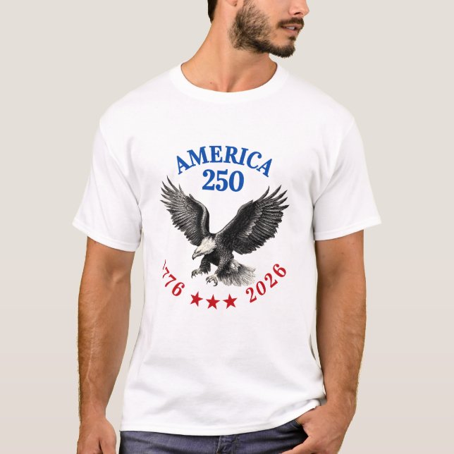 250th Anniversary USA Patriotic Bald Eagle T-Shirt (Vorderseite)