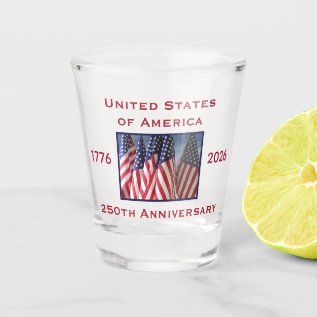 250th Anniversary USA Patriotic Keepsake Schnapsglas (Vorderseite)
