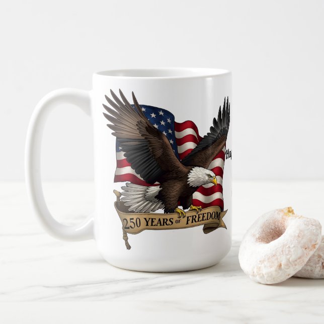 250th Birthday of America Mug Kaffeetasse (Mit Donut)
