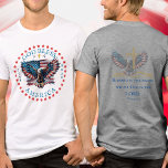 250th US God Bless America Blessed is the Nation Tri-Blend Shirt<br><div class="desc">Choose a white shirt or one of the colors with vivid printing to enhance the graphic’s vibrant colors. Celebrate American pride in honor of the 250th anniversary of the U.S. and Independence Day, July 4th, with this patriotic design featuring front and back artwork. The front showcases a seal with a...</div>