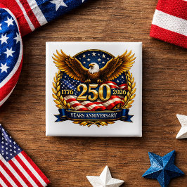 250th USA Anniversary Eagle Emblem Button