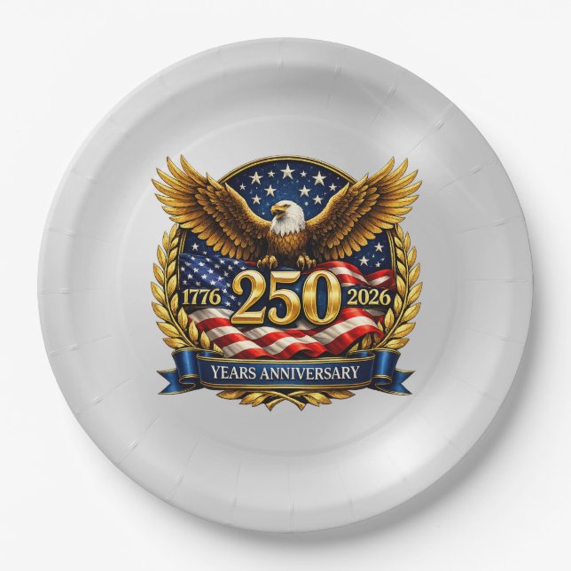 250th USA Anniversary Eagle Emblem  Pappteller (Vorderseite)