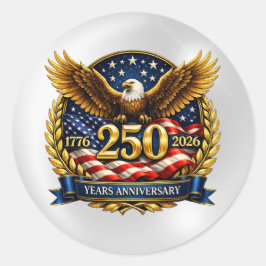 250th USA Anniversary Eagle Emblem Runder Aufkleber